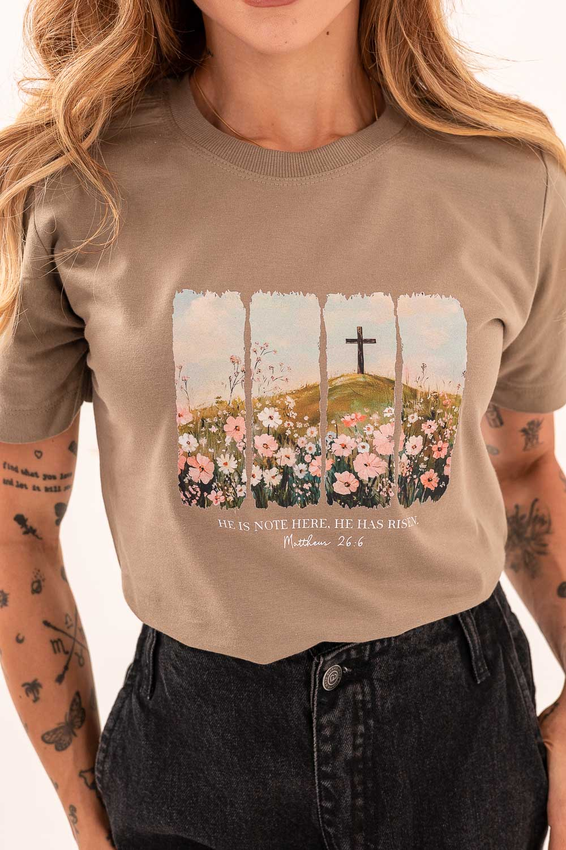 Tshirt He Is Not Here, He Has Risen